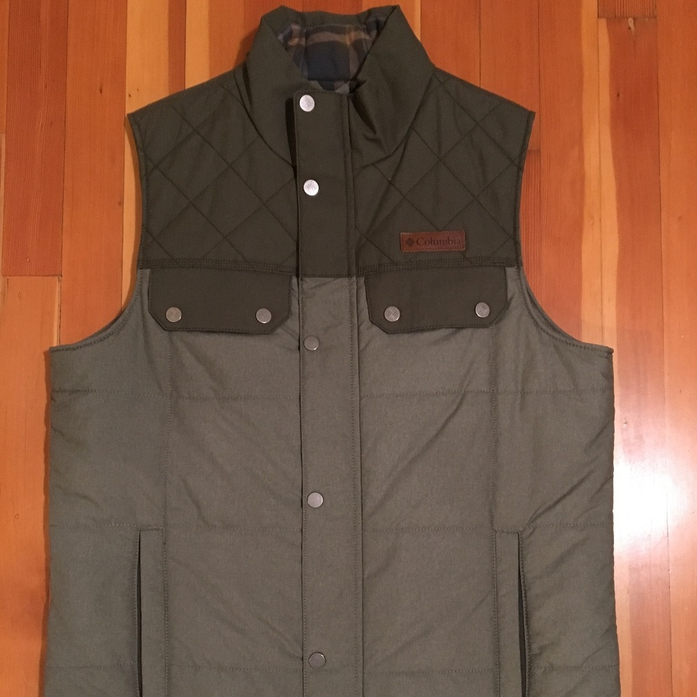 Columbia｜Down Vest｜Green/Gray｜Small